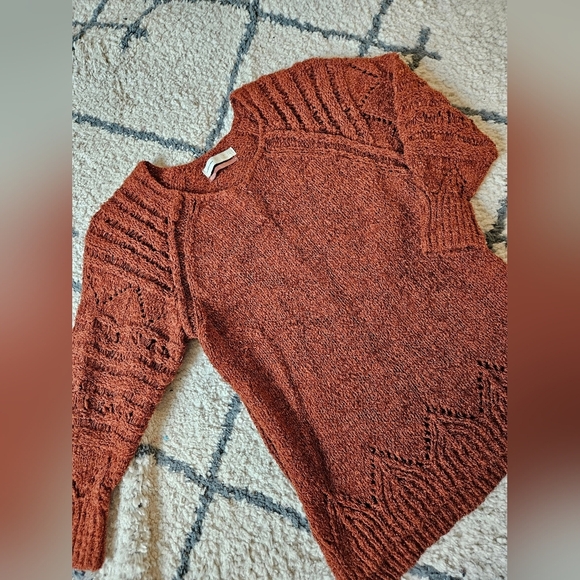 Pilcro luna pointelle tunic length sweater small - Picture 3 of 7